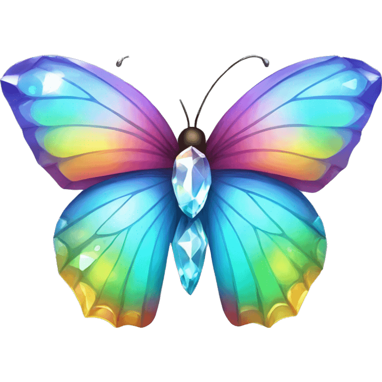 One Rainbow-Diamond-Gem-Butterfly-Crystal-Fly emoji