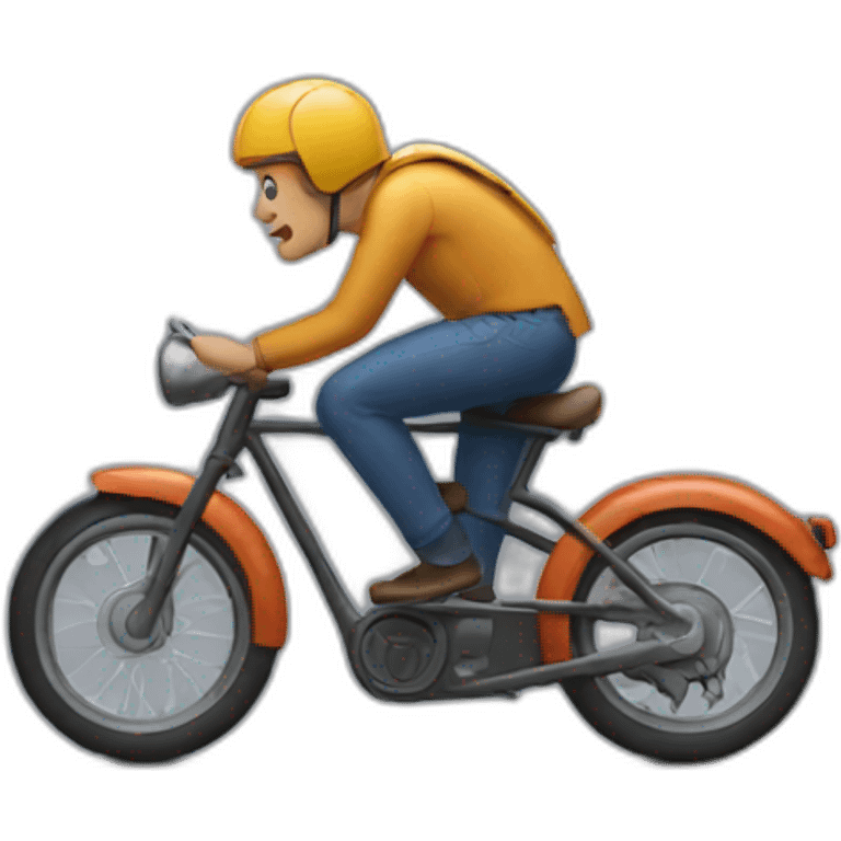 man on bike buy fish emoji