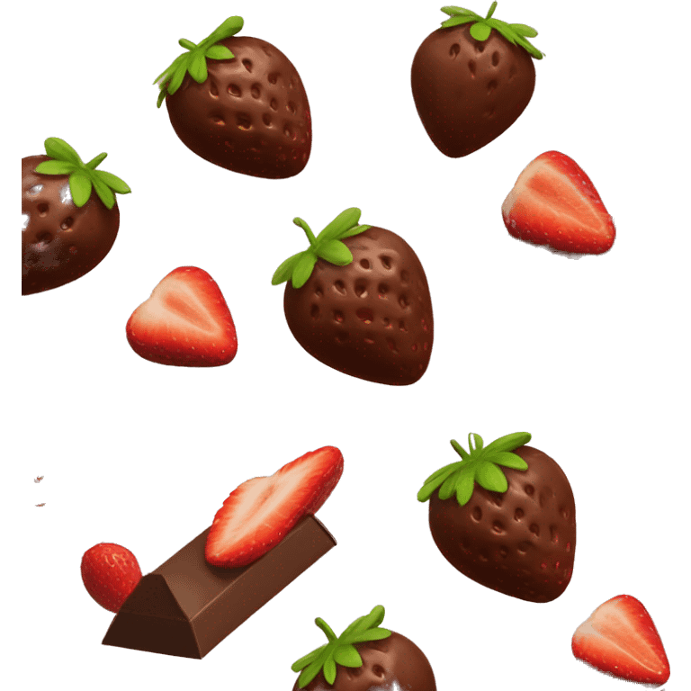 Strawberry dessert in chocolate in a box emoji