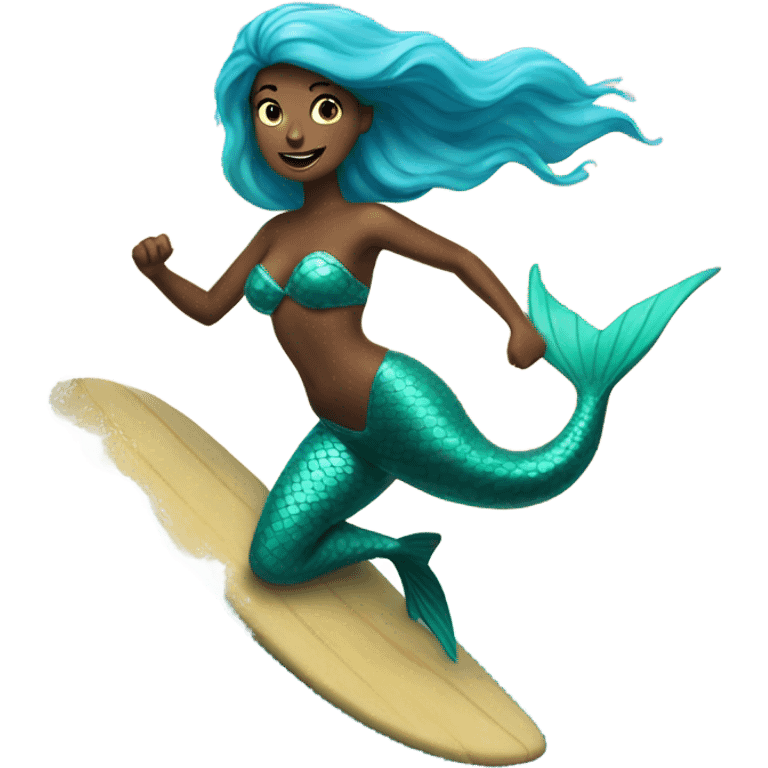 mermaid surfing emoji