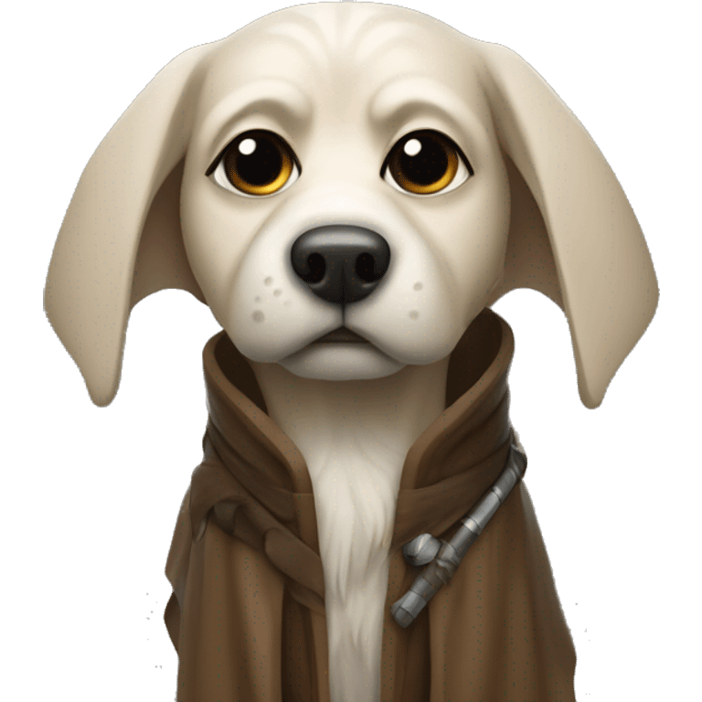 a jedi dog with a ligtsaber in its hands emoji