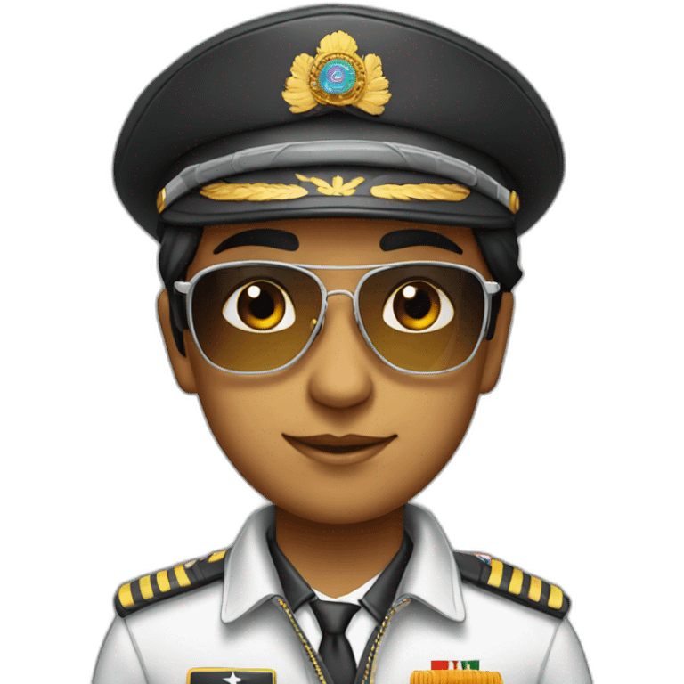 indian young pilot with sunglasses and cap emoji