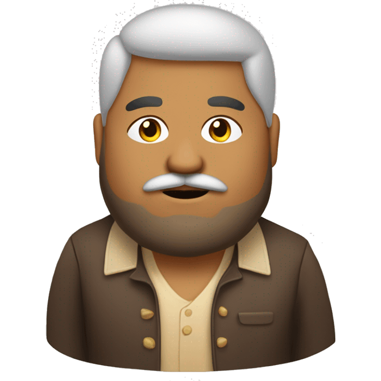 chubby handsome wheat white indian man with little beard and mustache  emoji