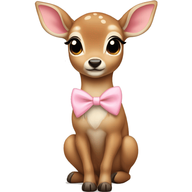 fawn with light pink bow  emoji