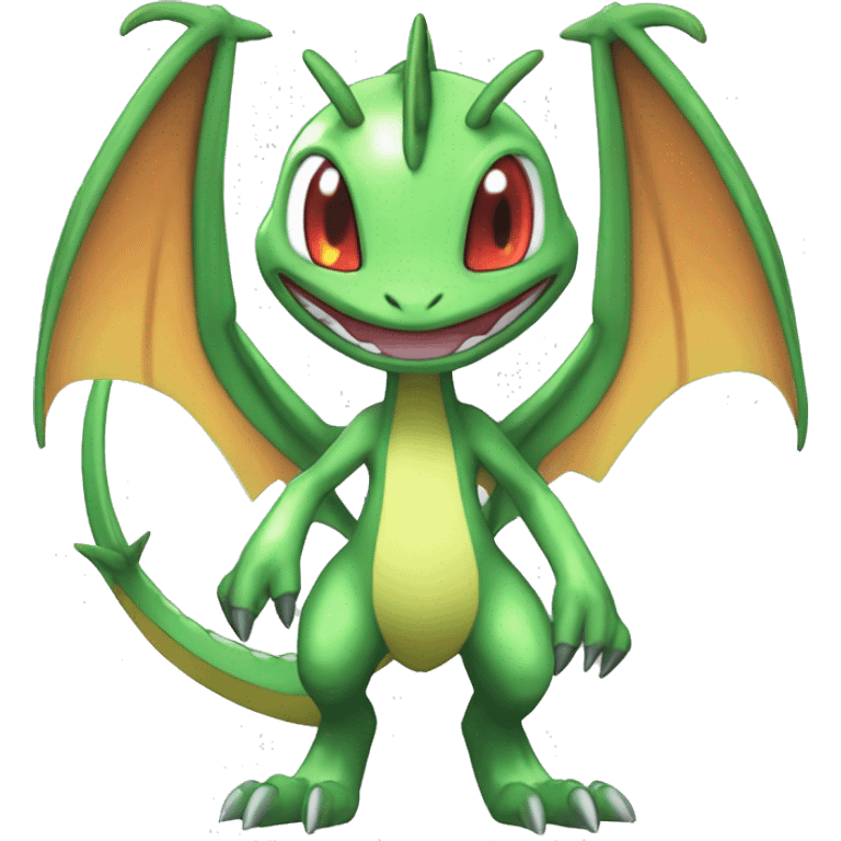 Cool Edgy Cute Chibi Legendary Shiny Fakemon-Pokémon-Flygon Full Body Detailed High Quality emoji