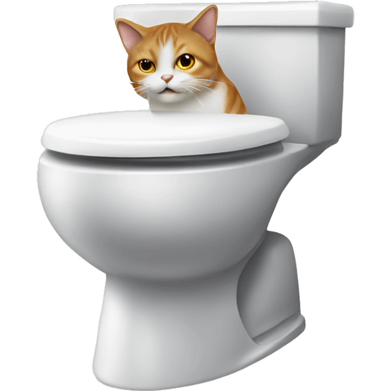 Toilet with a head of a cat emoji