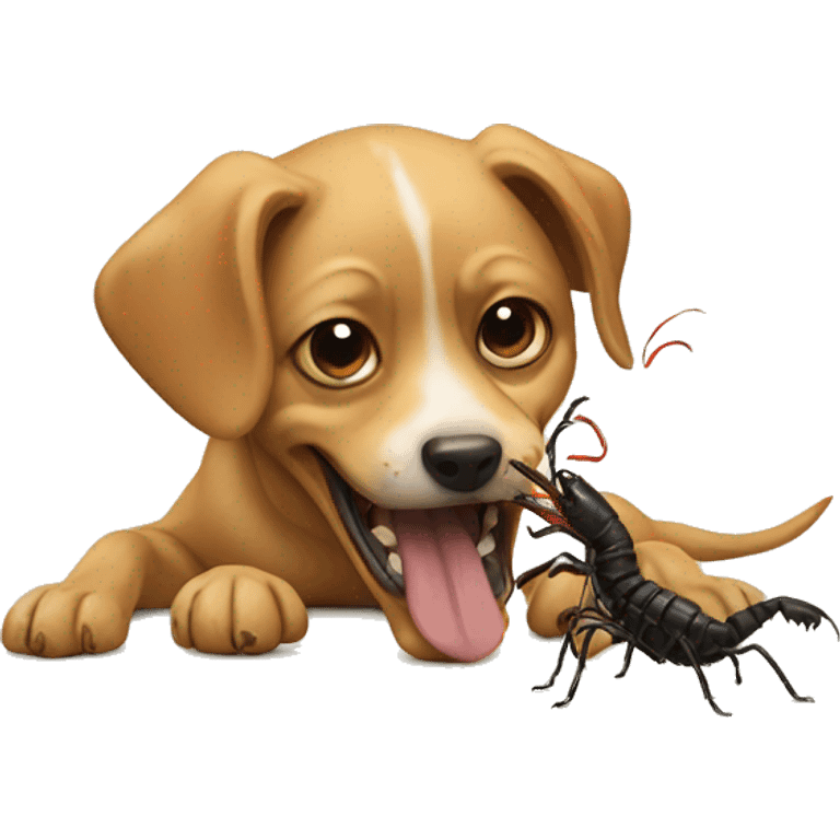 dog eating a scorpion  emoji