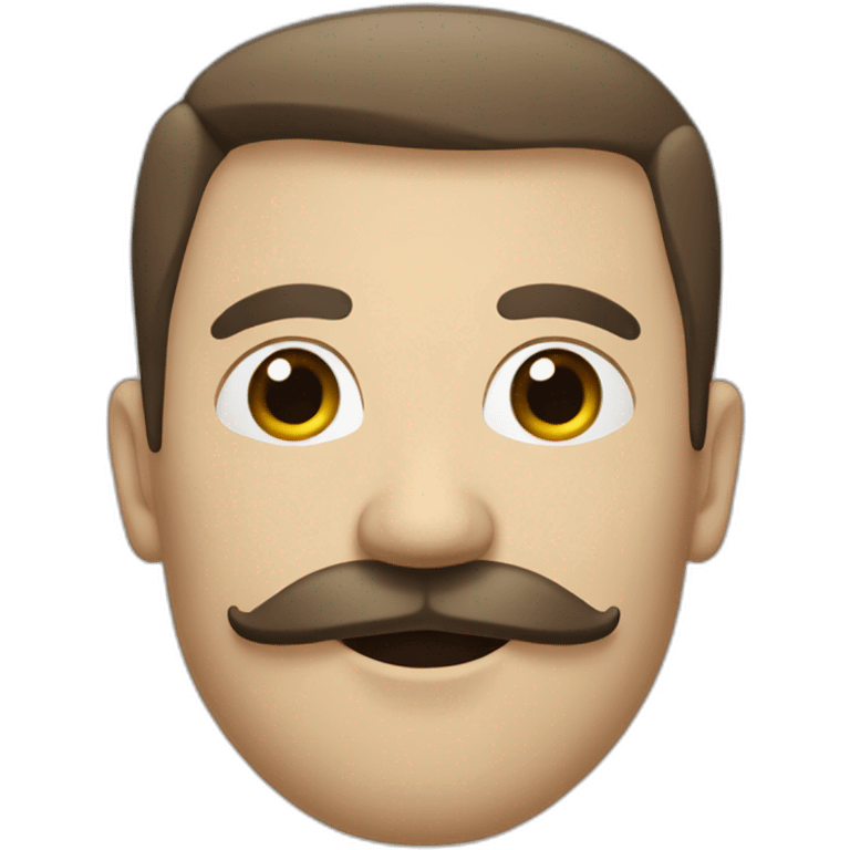 homme blanc avec une moustache carré emoji