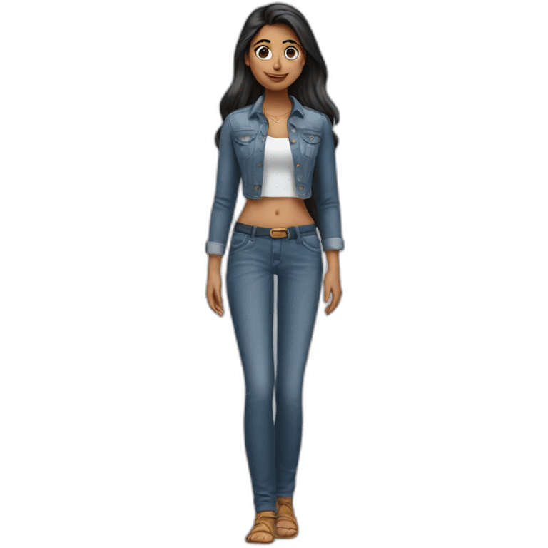 Indian girl wearing jeans emoji