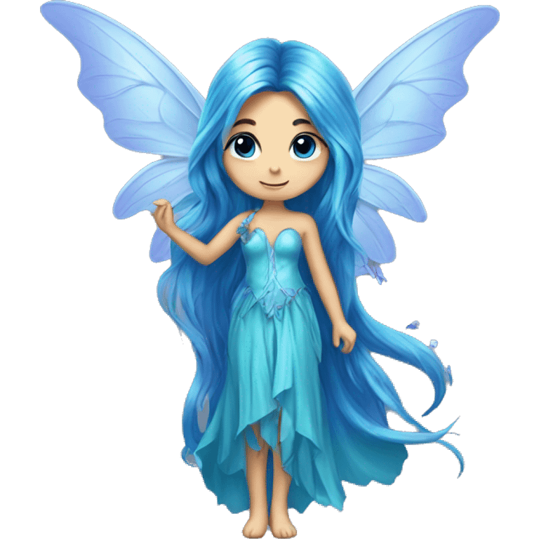 Beautiful,blue flower, fairy, blue, turqoise, silver, purple, long hair, big wings emoji