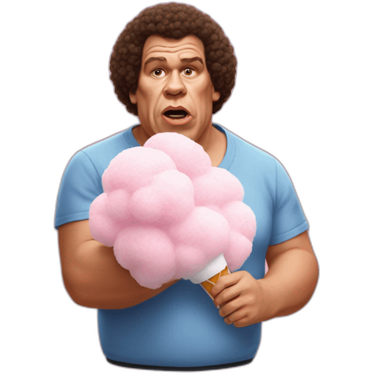 Andre the giant eating cotton candy emoji