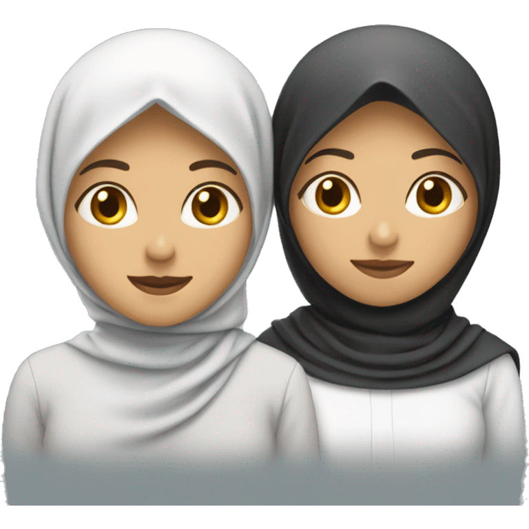 Two lesbian women in hijab couple  emoji