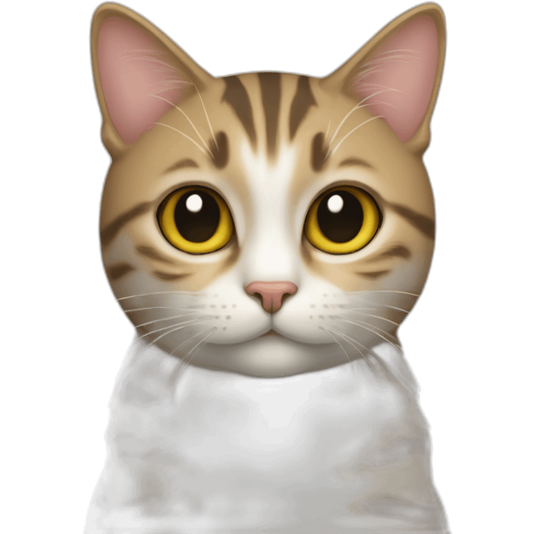 Un chat tabby avec une petite queue emoji