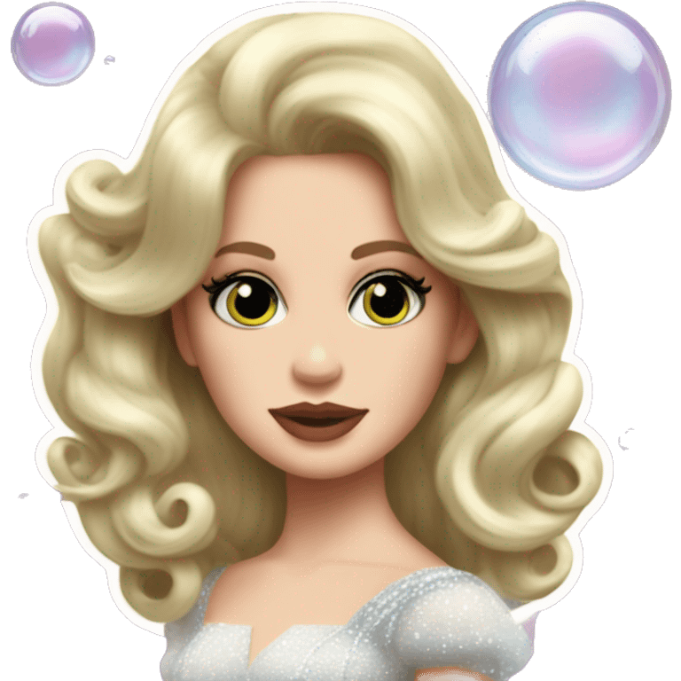 Lana del rey as galinda from wicked floating in bubble emoji