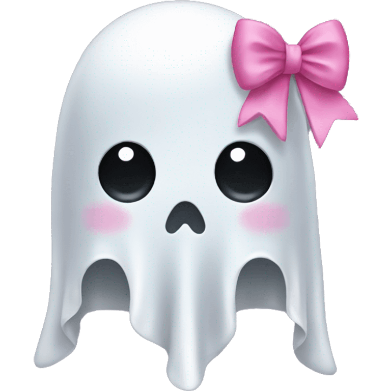 Ghost + pink bow emoji