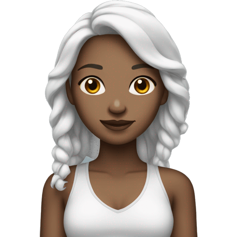 white skin young woman ice emoji