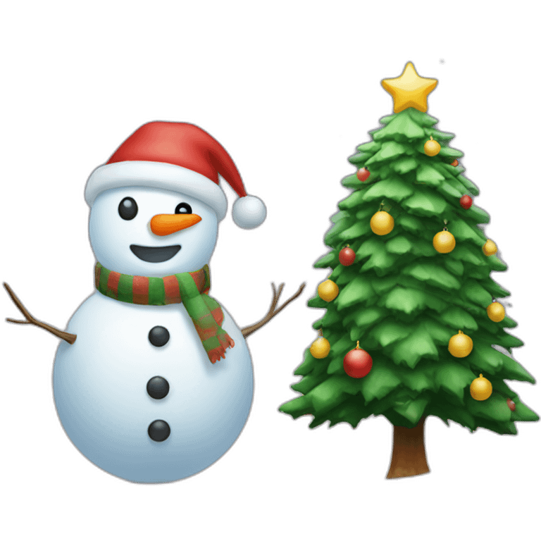 Snowman and Christmastree emoji