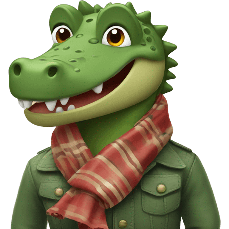 Crocodile wearing a scarf ￼ emoji