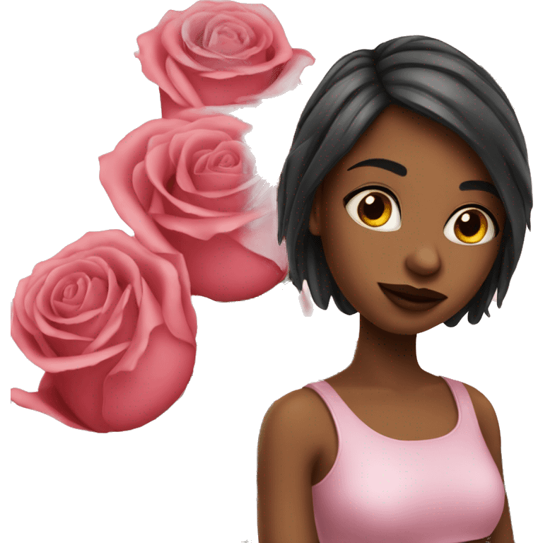 Girl with rose emoji