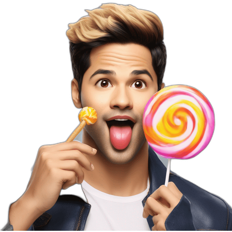 Varun dhawan licking lolipop emoji