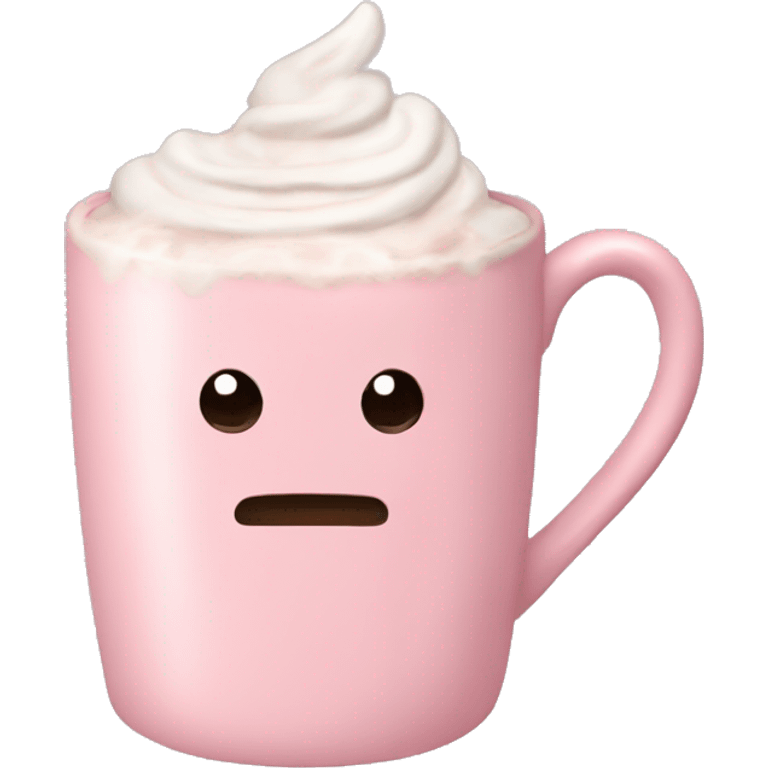 Aesthetic hot chocolate in a light pink mug emoji