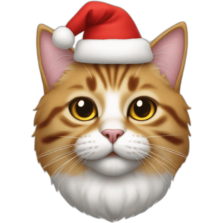 Super cat wearing santa clause emoji