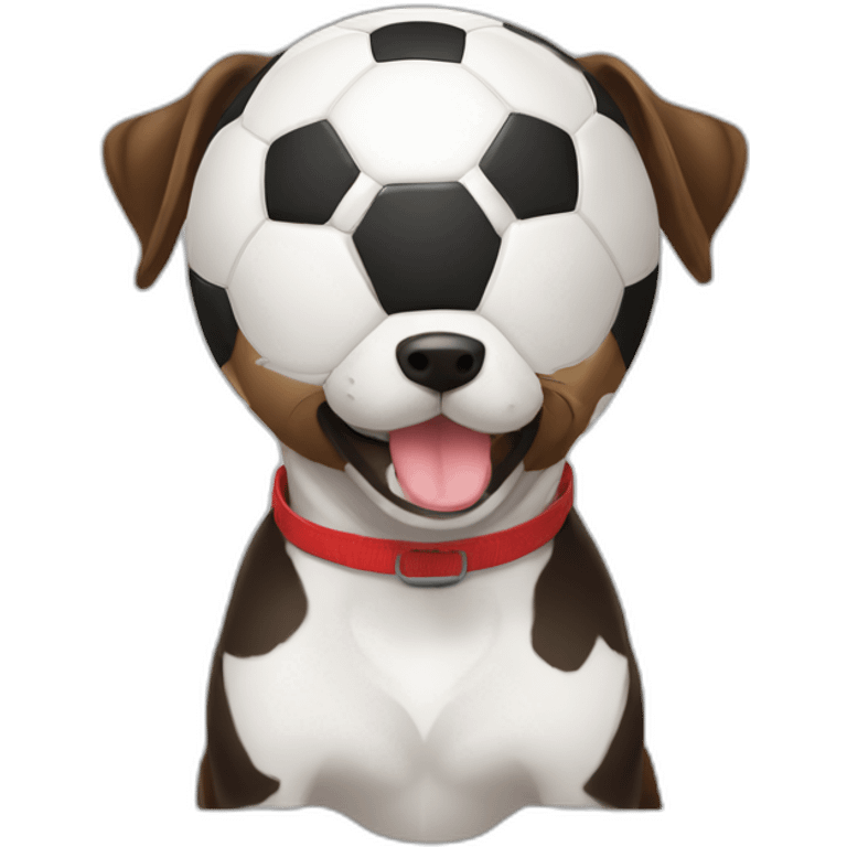 Ballon de foot sur chien emoji