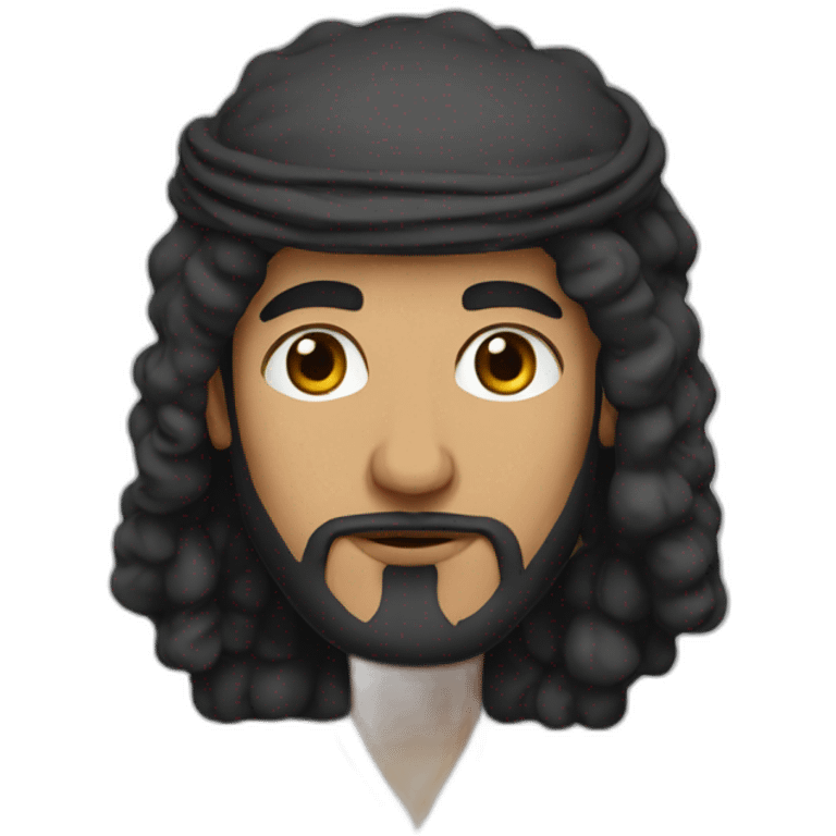 Curly black hair sheikh emoji