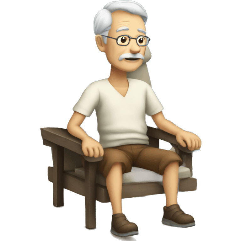 Old man sit on a transat emoji