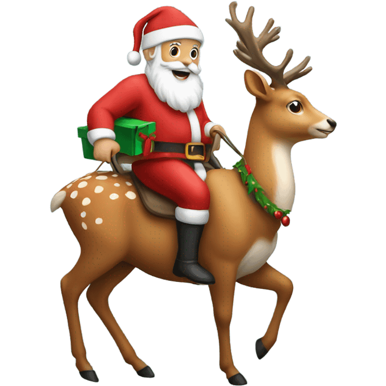 Santa riding a deer emoji