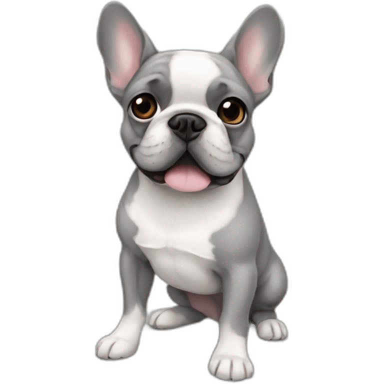 french bulldog grey emoji