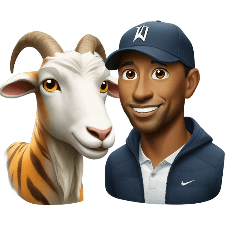 tiger woods and a goat emoji