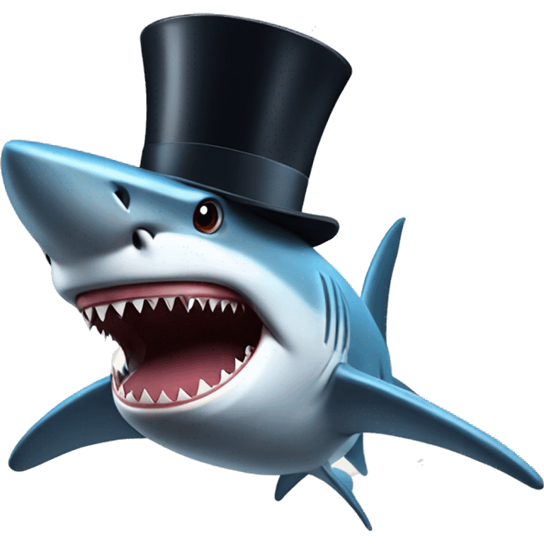 Shark with top hat  emoji