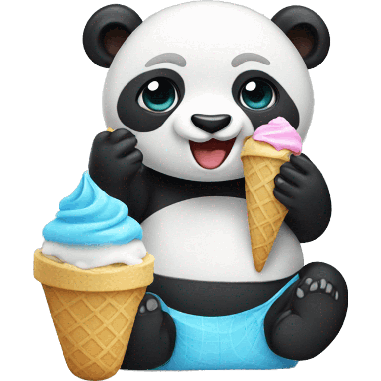 Panda eating ice cream emoji