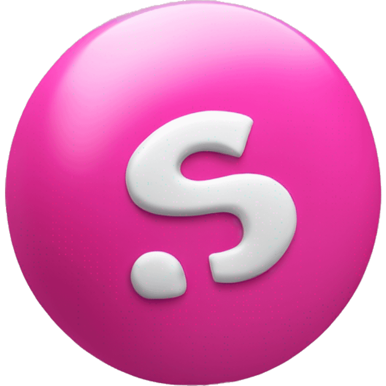 Pink interrogative mark in 3d emoji