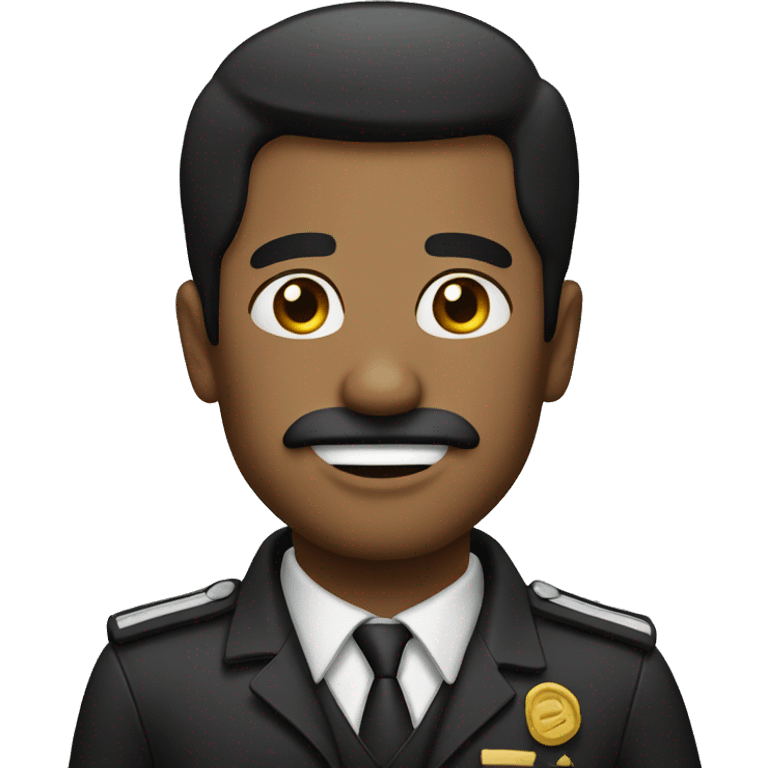 black haired man with small mustache saluting emoji