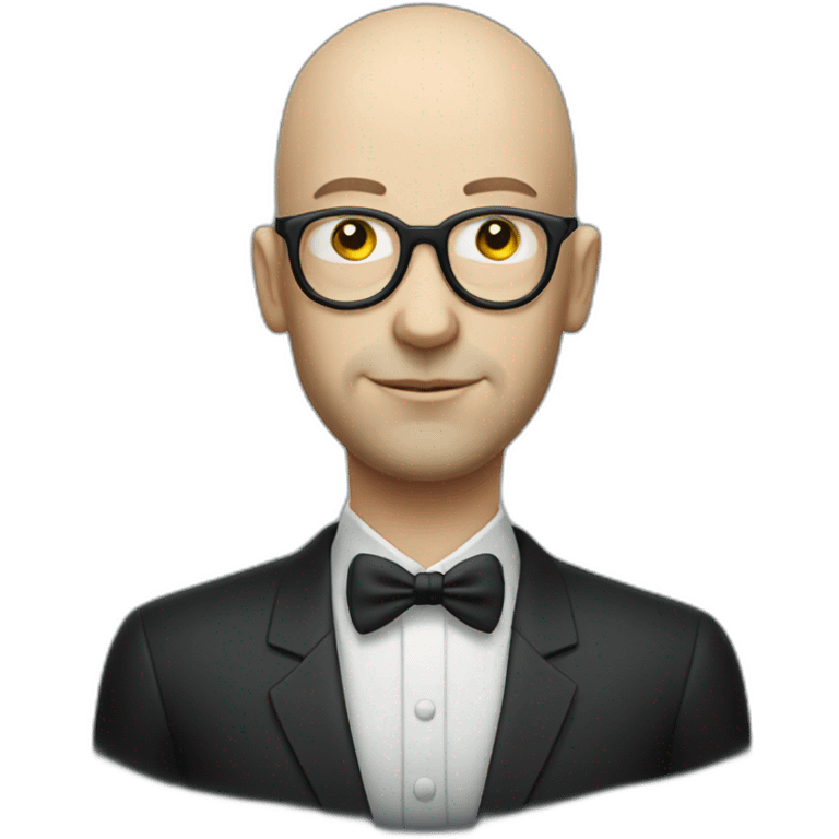 A white bald Man with glasses playing 8ball emoji