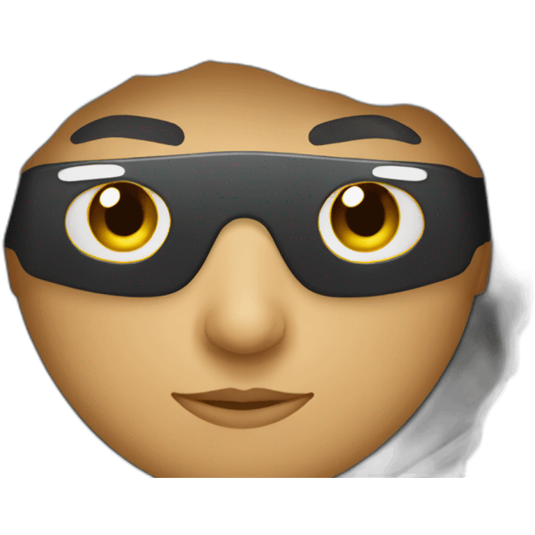 Ninja con ropa gris con lentes de sol oscuro emoji