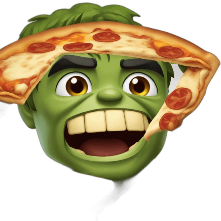 Hulk qui mange une pizza emoji