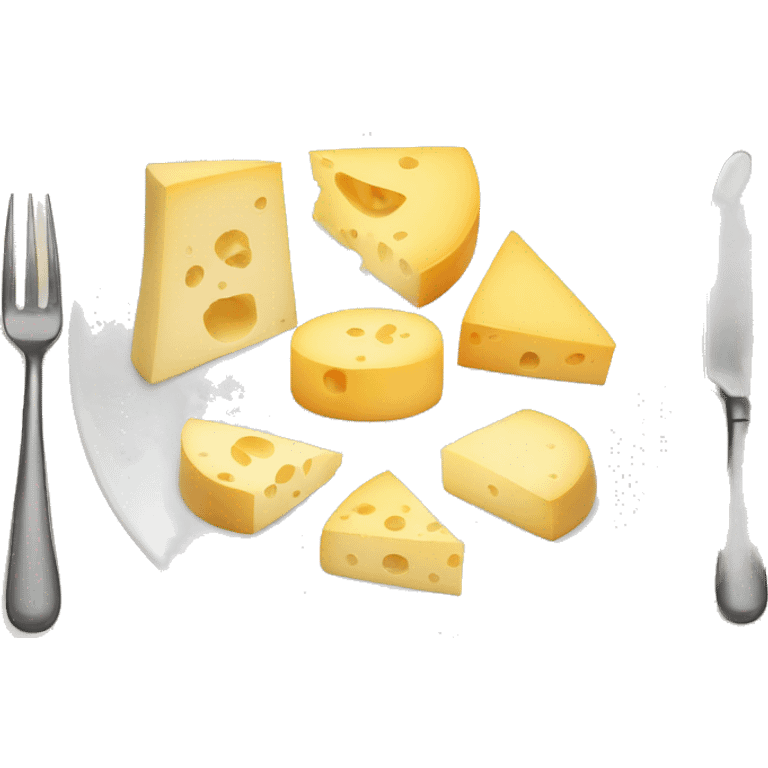 different cheeses with hidden faces on a plate emoji