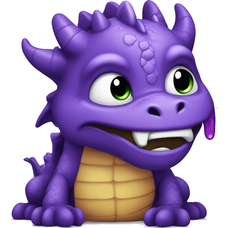 Dragon with purple beeing sad and crying emoji