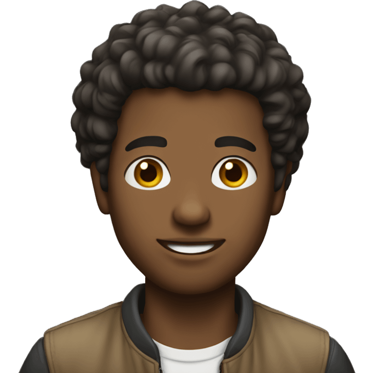 28-year-old man with decent clothes and African hair. emoji