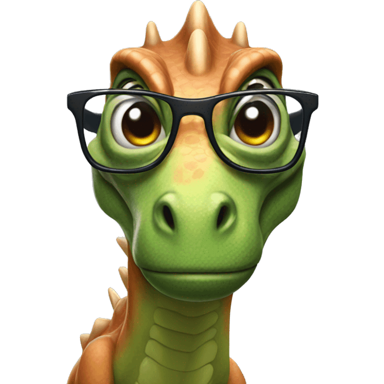 Dinosaur with glasses  emoji