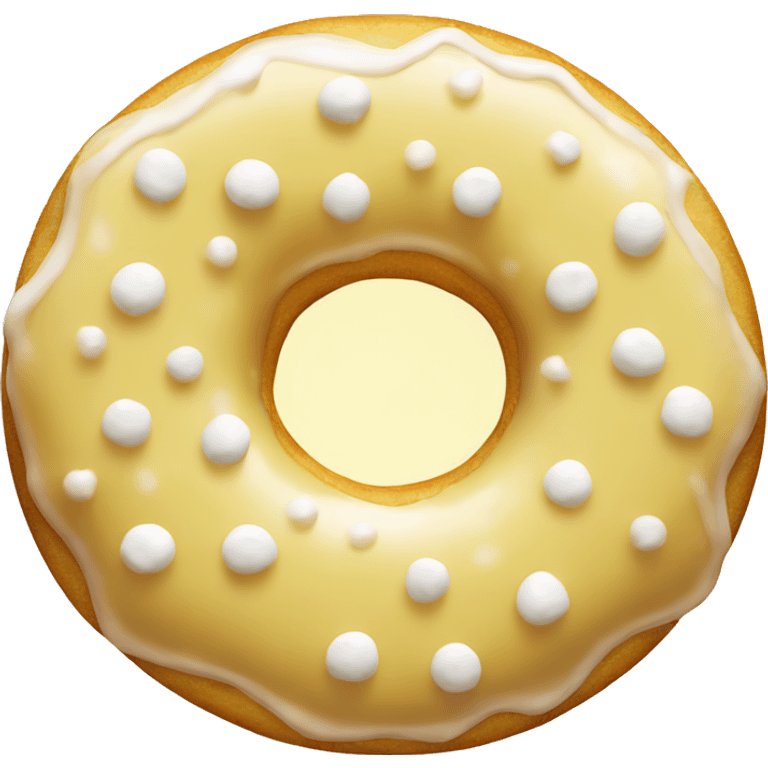 donut with light yellow glaze and white decoration  emoji