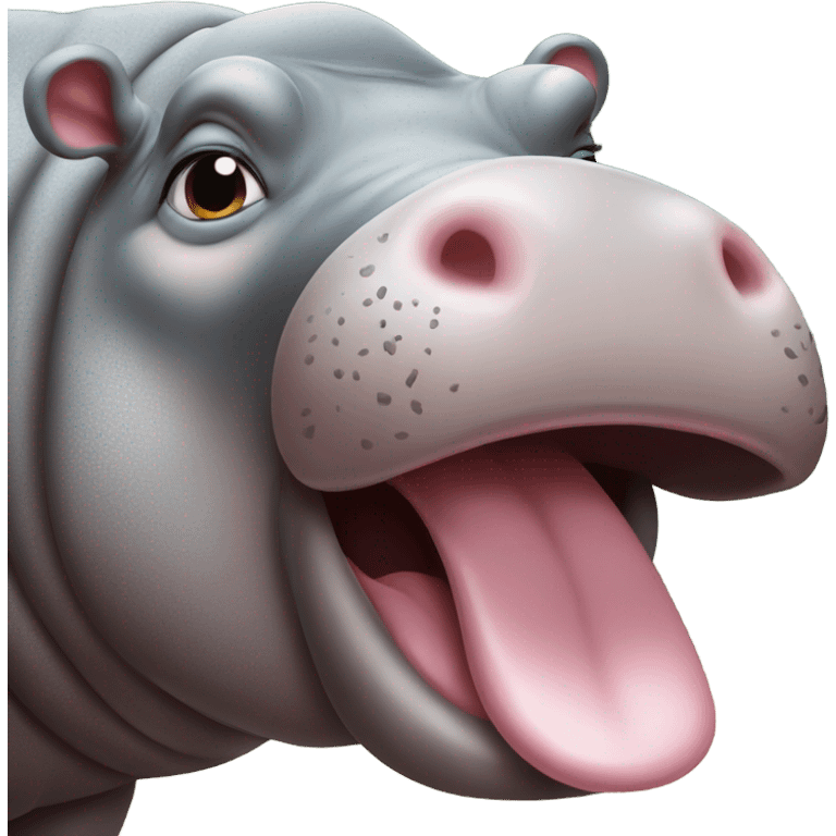 Kissy face hippo emoji