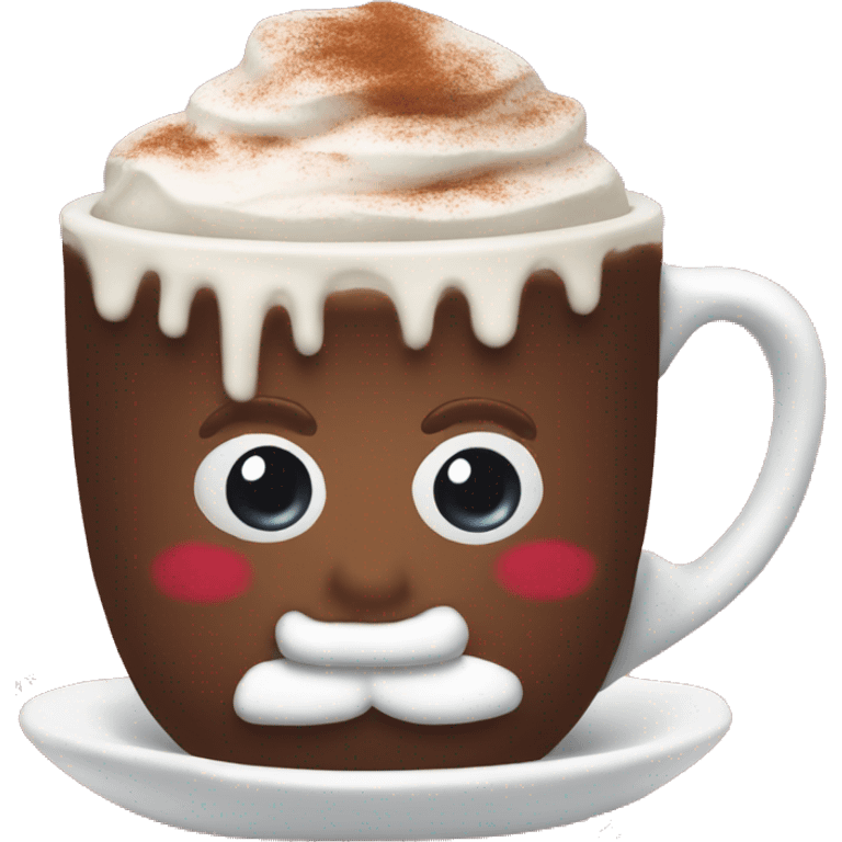 Hot chocolate with cream and cinnamon on christmas  emoji