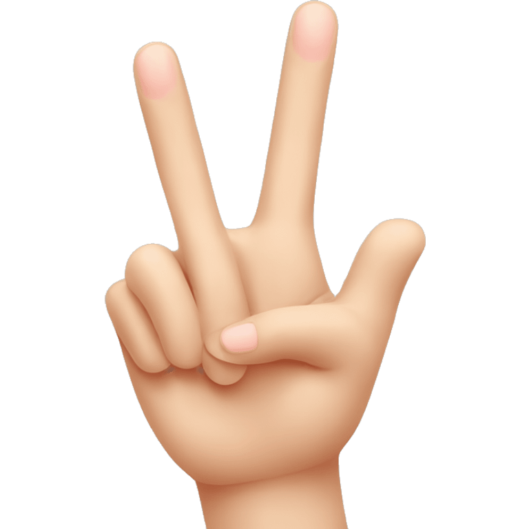 hand with pointer finger and pinky touching the tip of the thumb and two middle fingers raised. emoji