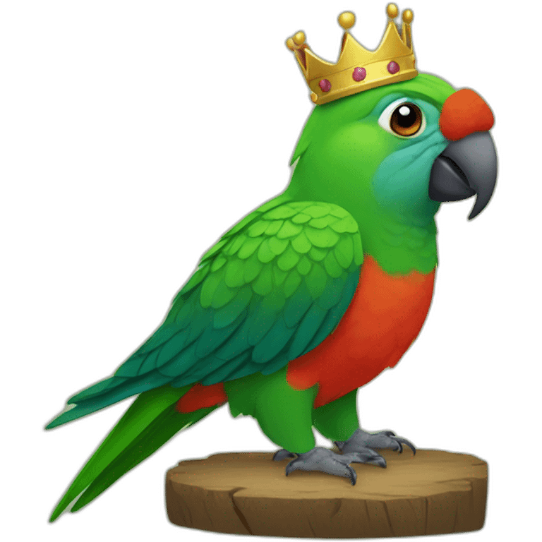 King crowned parrot emoji