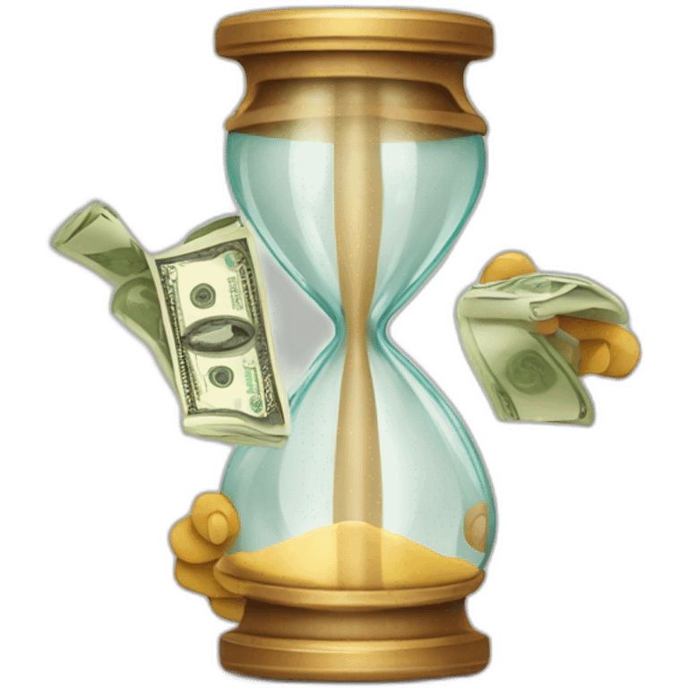 hand with money and hourglass emoji