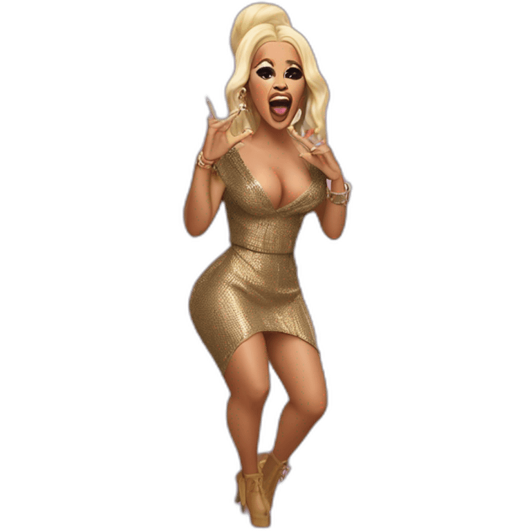 Cardi B screaming with fake nails emoji